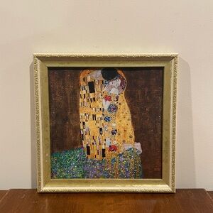 Gustav Klimt The Kiss Gold Framed Print 10x10 Art Nouveau Vintage Wall Art